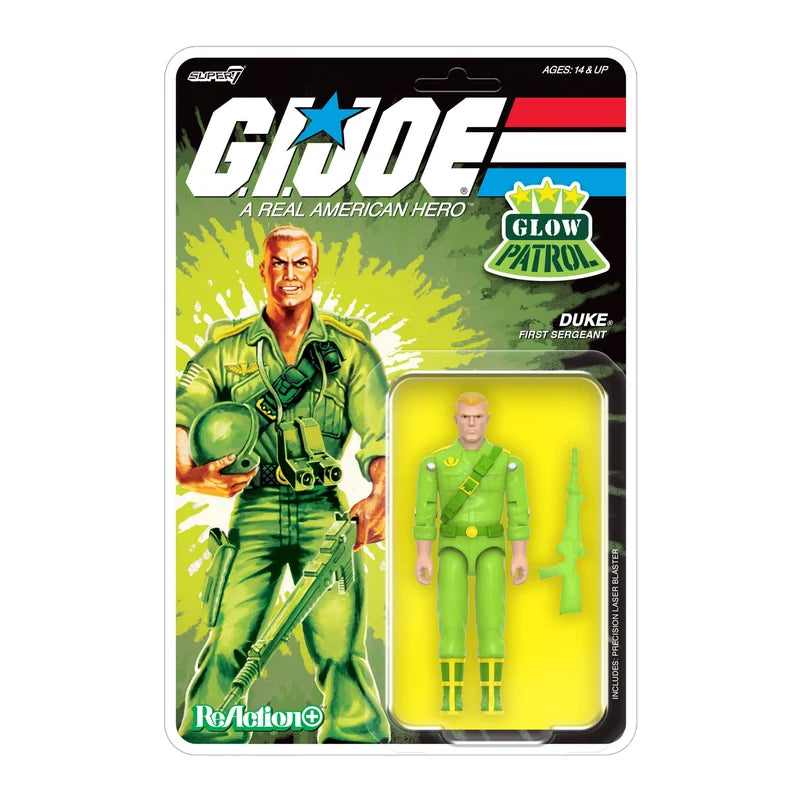 G.I. Joe Super7 ReAction+ Duke (Glow Patrol - Green) 4" Action Figure