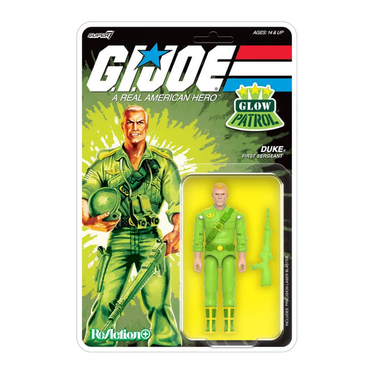 G.I. Joe Super7 ReAction+ Duke (Glow Patrol - Green) 4" Action Figure