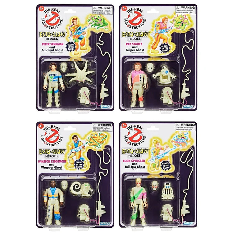 Ghostbusters Kenner Classics Ecto‑Glow Heroes Collector’s Set (4‑Pack)