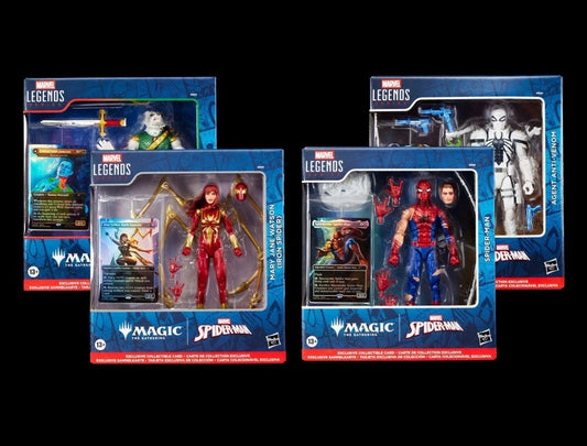 Marvel Legends Magic: The Gathering Spider-Man Bundle (Figures + Foil Cards) - 4 Pack