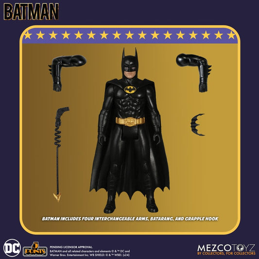 Mezco Batman (1989) 5 Points Figure Collection Batman 3.75" Retro Cardback