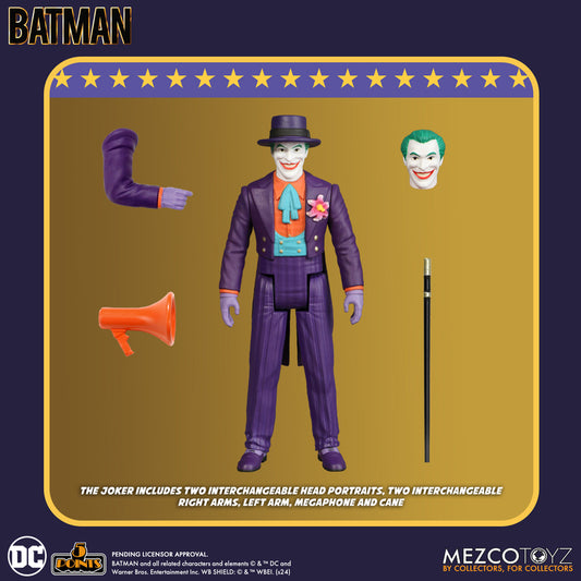 Mezco Batman (1989) 5 Points Figure Collection Joker 3.75" Retro Cardback
