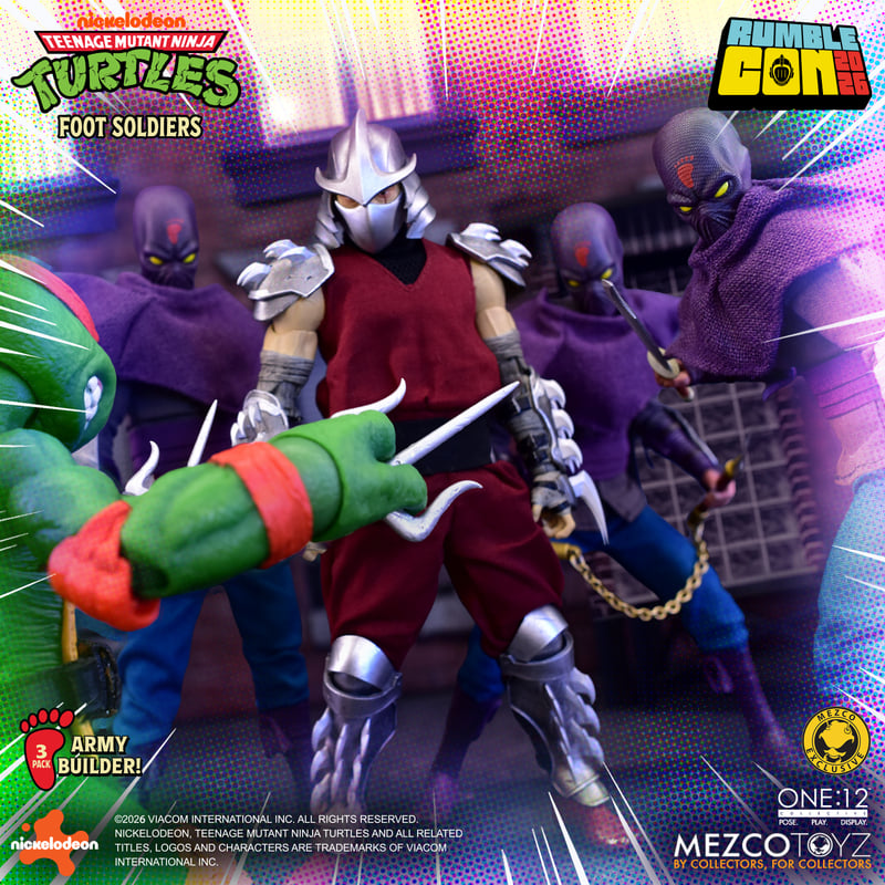 Mezco One:12 Collective TMNT Foot Soldiers Army Builder Set – Cartoon Version