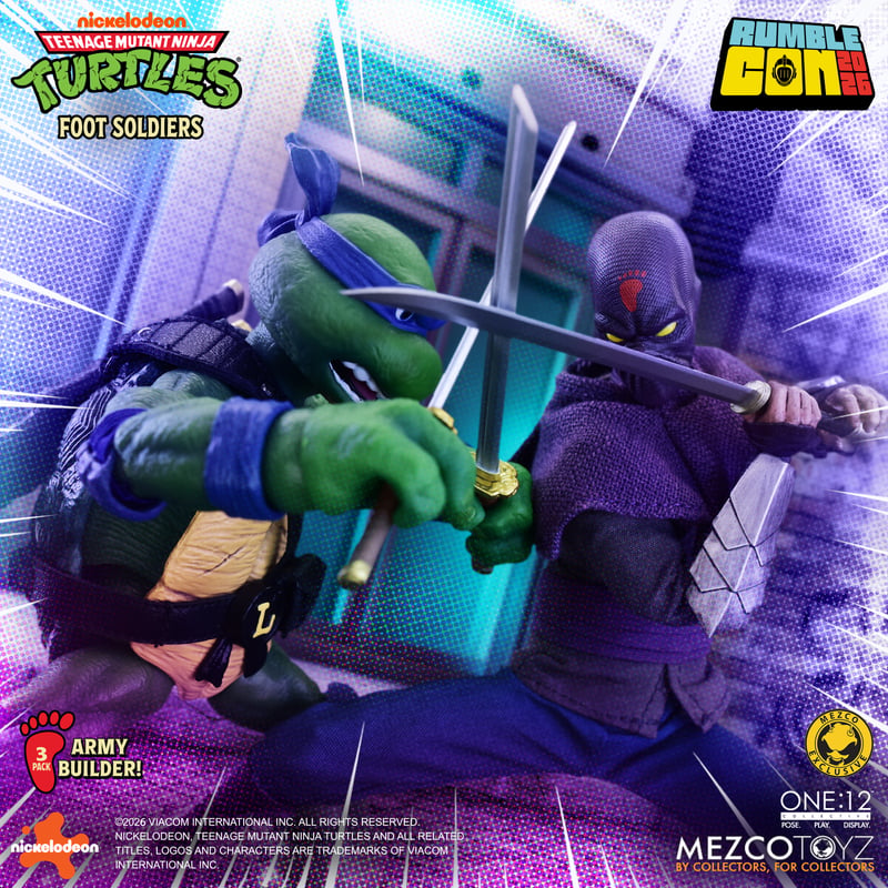 Mezco One:12 Collective TMNT Foot Soldiers Army Builder Set – Cartoon Version