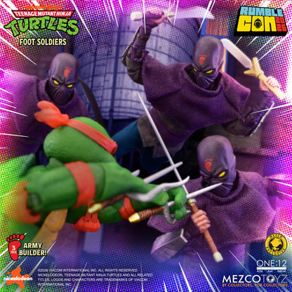 Mezco One:12 Collective TMNT Foot Soldiers Army Builder Set – Cartoon Version