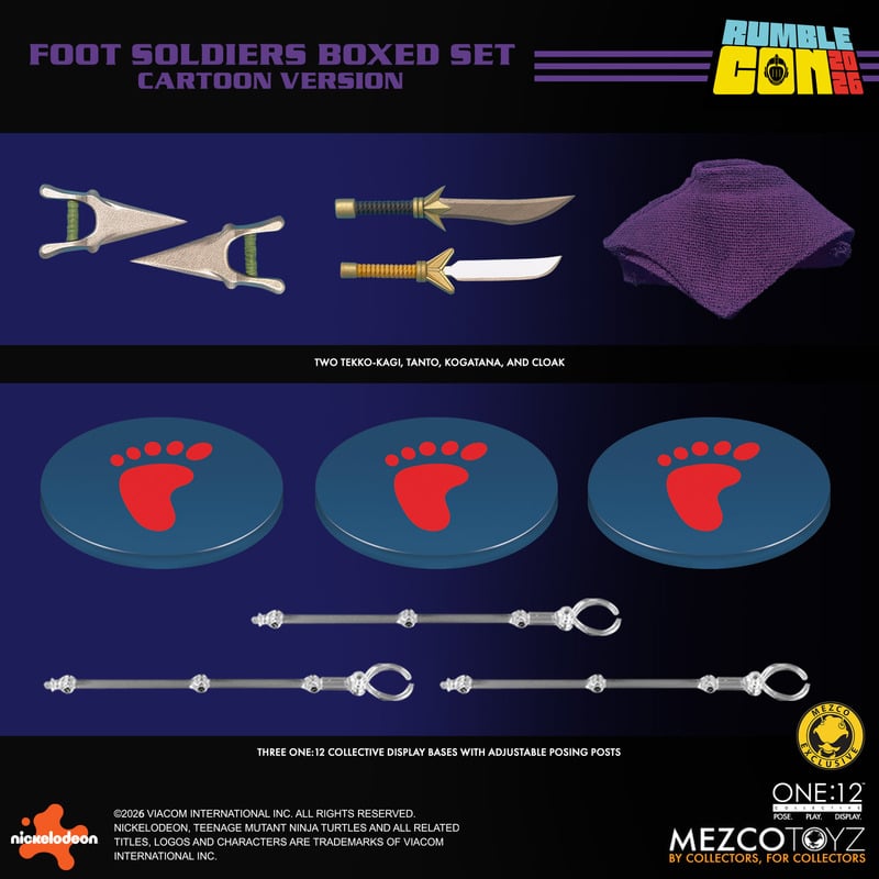 Mezco One:12 Collective TMNT Foot Soldiers Army Builder Set – Cartoon Version