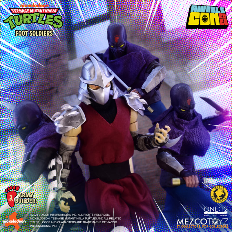 Mezco One:12 Collective TMNT Foot Soldiers Army Builder Set – Cartoon Version